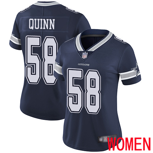 Women Dallas Cowboys Limited Navy Blue Robert Quinn Home 58 Vapor Untouchable NFL Jersey